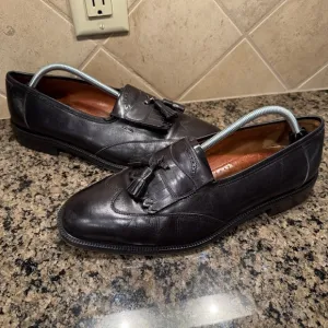 Alden Brooks Brothers Black Leather Wingtip Loafer Kiltie Tassel Men's 12 Italy
