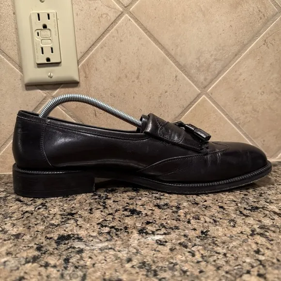 Alden Brooks Brothers Black Leather Wingtip Loafer Kiltie Tassel Men's 12 Italy