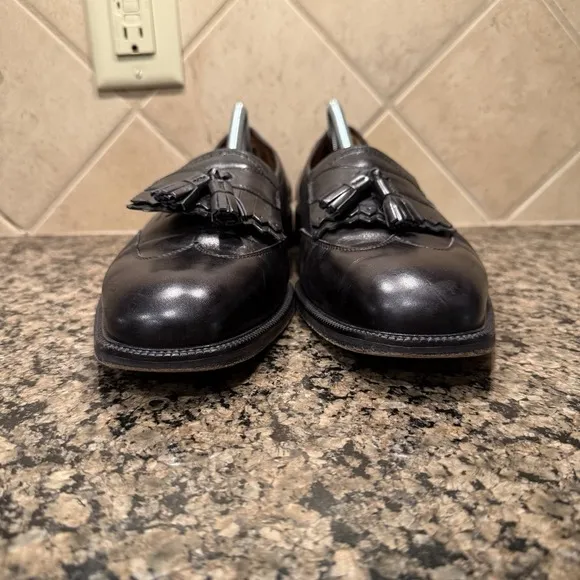 Alden Brooks Brothers Black Leather Wingtip Loafer Kiltie Tassel Men's 12 Italy