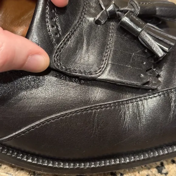 Alden Brooks Brothers Black Leather Wingtip Loafer Kiltie Tassel Men's 12 Italy
