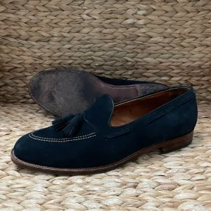ALDEN Shop San Francisco Unlined Navy Blue Suede Leather Tassel Loafer Mens 11