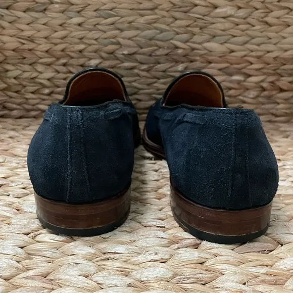 ALDEN Shop San Francisco Unlined Navy Blue Suede Leather Tassel Loafer Mens 11