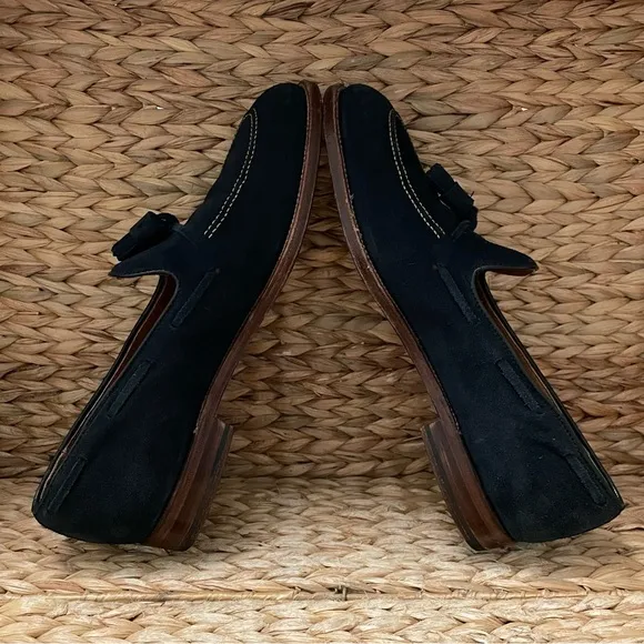 ALDEN Shop San Francisco Unlined Navy Blue Suede Leather Tassel Loafer Mens 11