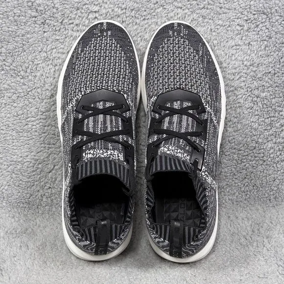 Aldo MX.2A Mens Size 13 Running Shoes Sneakers Black White Knit Comfort