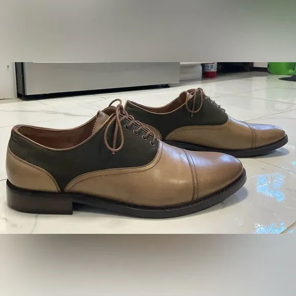 ALDO - RENN - Men's Shoes - CAP TOE OXFORD - TAUPE &amp;OLIVE Leather - Size 11