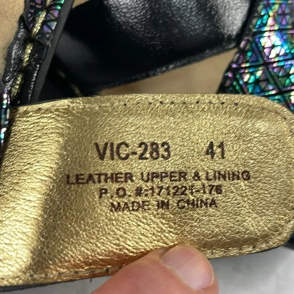 Alegria NWOT Victoriah Dynomite Shiny Adjustable Leather Slide Sandals