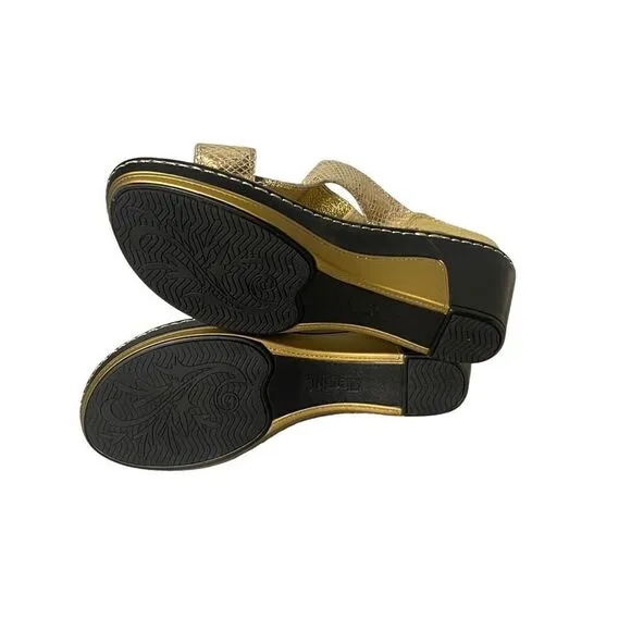Alegria PG Lite Lara Golden Unity Wedge Sandals Women’s Size 40