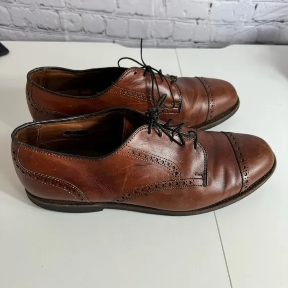 Allen Edmonds Benton lace up size 11 Clifton cap toe brown leather Oxford shoes
