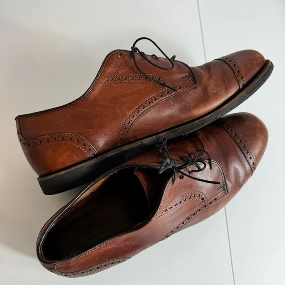 Allen Edmonds Benton lace up size 11 Clifton cap toe brown leather Oxford shoes