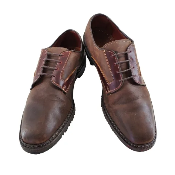 Allen Edmonds Berkshire Derby Shoes Men 10 D Medium Brown Leather Casual Comfort
