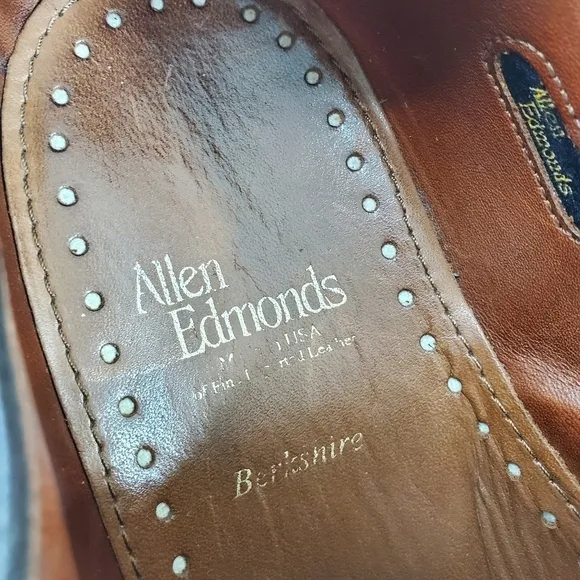 Allen Edmonds Berkshire Derby Shoes Men 10 D Medium Brown Leather Casual Comfort