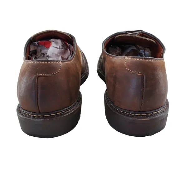 Allen Edmonds Berkshire Derby Shoes Men 10 D Medium Brown Leather Casual Comfort