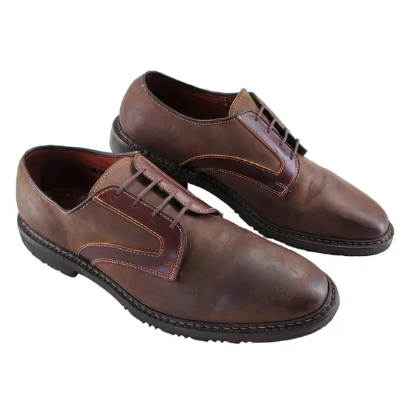 Allen Edmonds Berkshire Derby Shoes Men 10 D Medium Brown Leather Casual Comfort