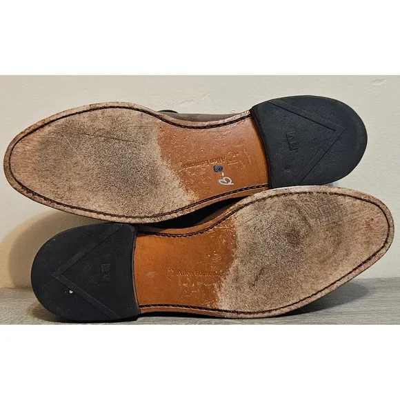Allen Edmonds Delray Men's 9.5 Shoes Brown Leather Lace Up Derby Split Toe Dress
