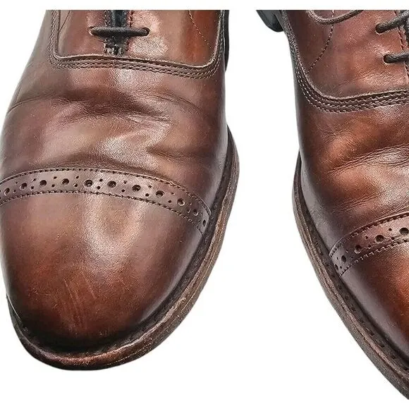 Allen Edmonds Fifth‎ Avenue Coffee Brown Cap Toe Oxford Dress Shoes Men's 9 D