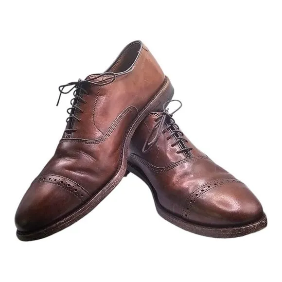 Allen Edmonds Fifth‎ Avenue Coffee Brown Cap Toe Oxford Dress Shoes Men's 9 D