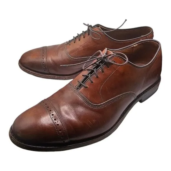 Allen Edmonds Fifth‎ Avenue Coffee Brown Cap Toe Oxford Dress Shoes Men's 9 D