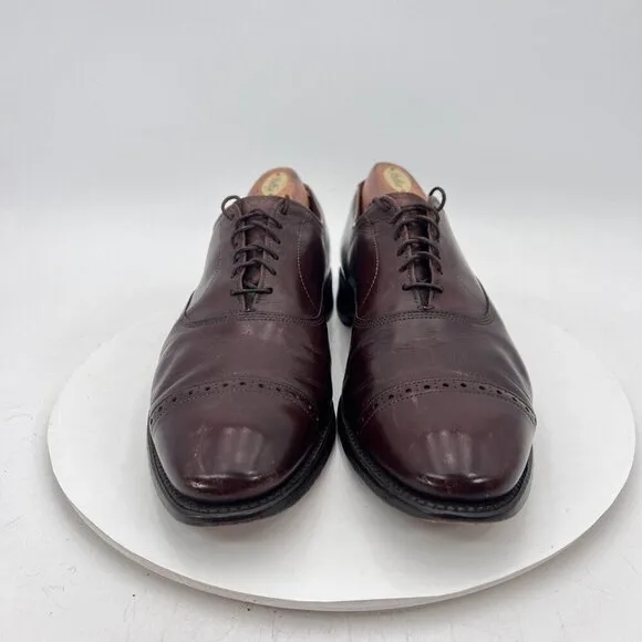 Allen Edmonds Fifth  Avenue Men Size 10C Brown Leather Cap Toe Oxford Shoes