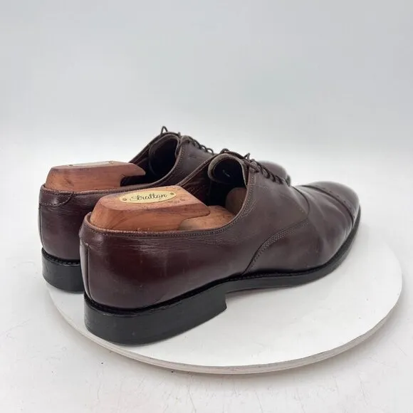 Allen Edmonds Fifth  Avenue Men Size 10C Brown Leather Cap Toe Oxford Shoes