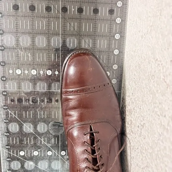 Allen Edmonds Fifth  Avenue Men Size 10C Brown Leather Cap Toe Oxford Shoes