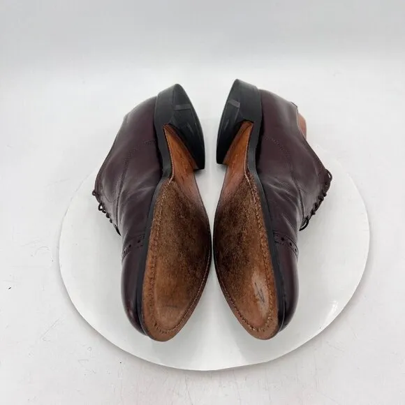 Allen Edmonds Fifth  Avenue Men Size 10C Brown Leather Cap Toe Oxford Shoes