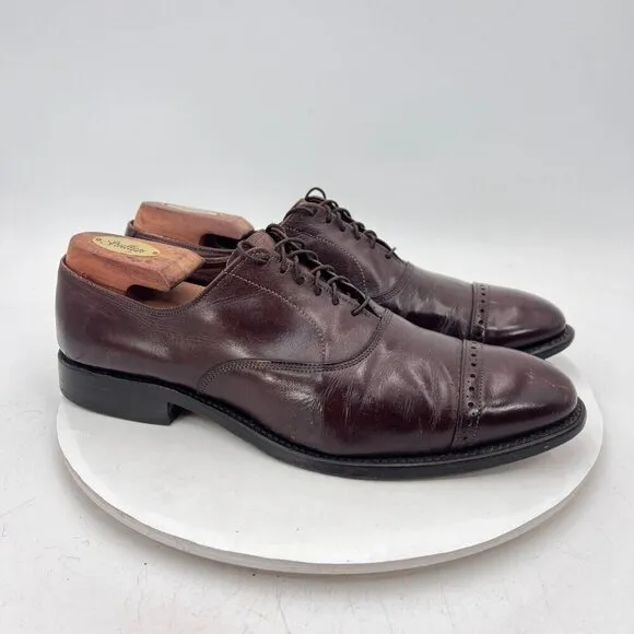 Allen Edmonds Fifth  Avenue Men Size 10C Brown Leather Cap Toe Oxford Shoes