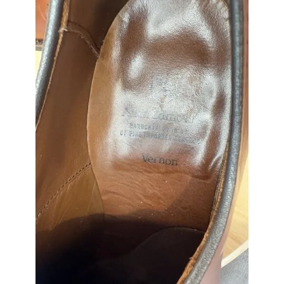 Allen Edmonds Men's 11.5E Vernon Cap Toe Oxford Shoes Walnut Brown Dainite Soles