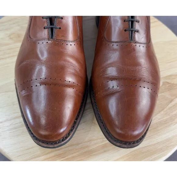 Allen Edmonds Men's 11.5E Vernon Cap Toe Oxford Shoes Walnut Brown Dainite Soles