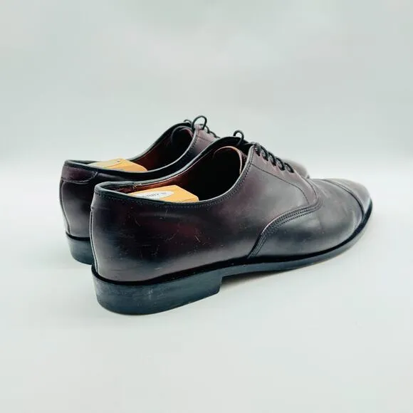 Allen Edmonds Shoes Mens 12 Brown Oxford Park Avenue Leather Cap Toe Dress