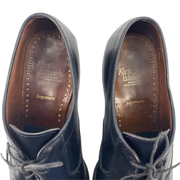 ALLEN EDMONDS Size 10.5 Sagamore Black Leather Shoes 10.5 D