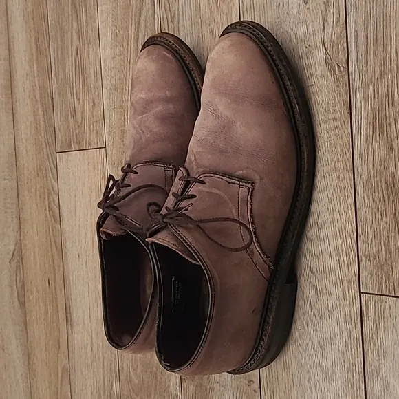 ALLEN EDMONDS Surrey Grey Brown Leather Sz 10 D Blucher Lace Up‎ Mens Shoes