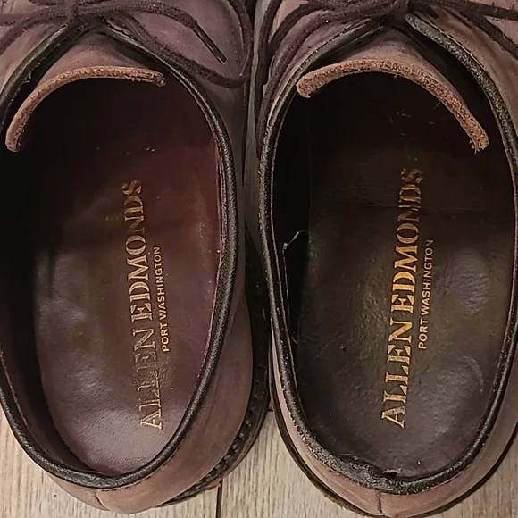 ALLEN EDMONDS Surrey Grey Brown Leather Sz 10 D Blucher Lace Up‎ Mens Shoes