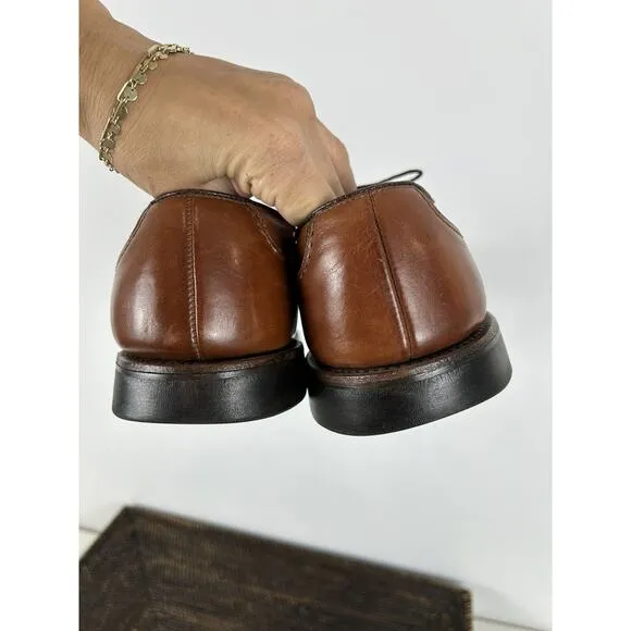 Allen Edmonds Walton Chestnut Brown Leather Split Toe Blucher Dress Shoes 9