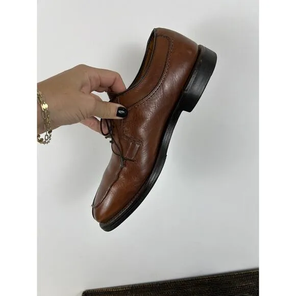 Allen Edmonds Walton Chestnut Brown Leather Split Toe Blucher Dress Shoes 9