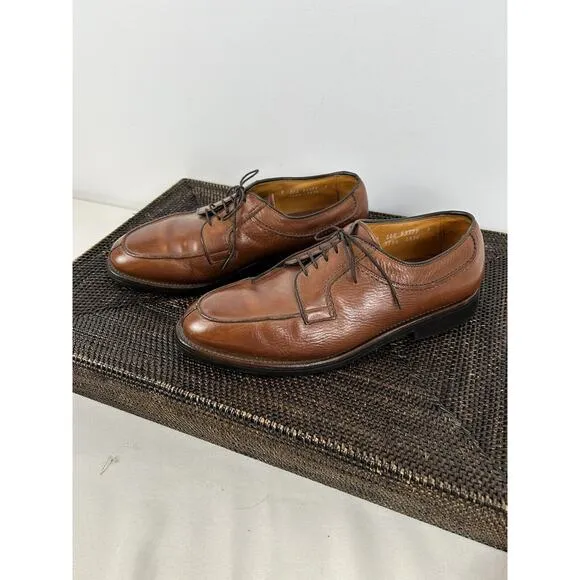 Allen Edmonds Walton Chestnut Brown Leather Split Toe Blucher Dress Shoes 9