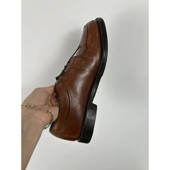 Allen Edmonds Walton Chestnut Brown Leather Split Toe Blucher Dress Shoes 9