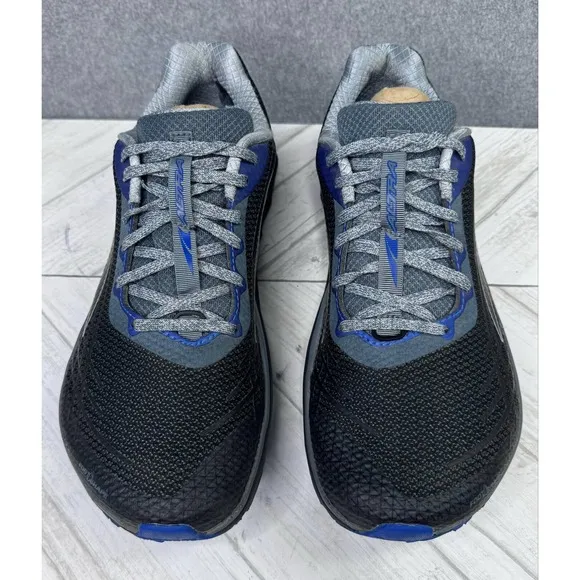 Altra Timp 2 Sneakers Mens Sz 9 Black Blue Trail Running Shoe Foot Shape Lace Up