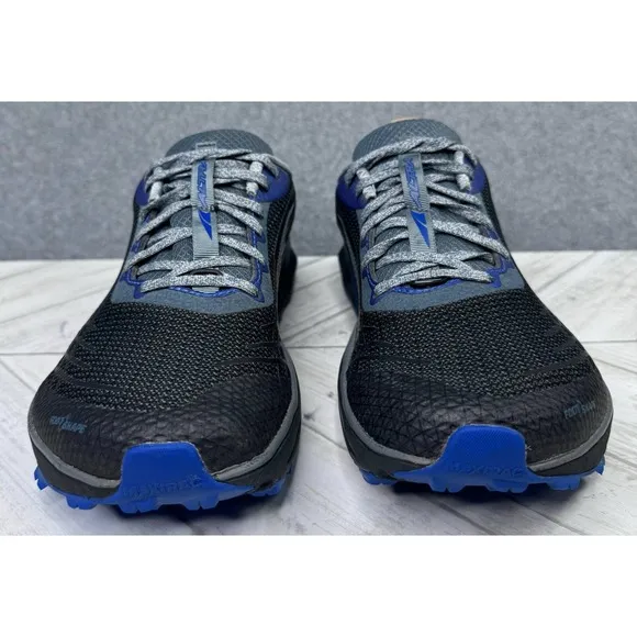 Altra Timp 2 Sneakers Mens Sz 9 Black Blue Trail Running Shoe Foot Shape Lace Up