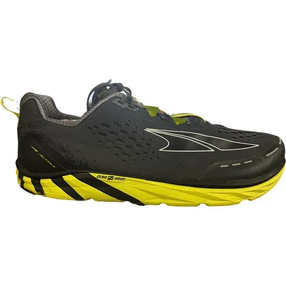 Altra Torin 4 Plush Men's Running Shoes Gray Yellow Foot Shape Size 11.5