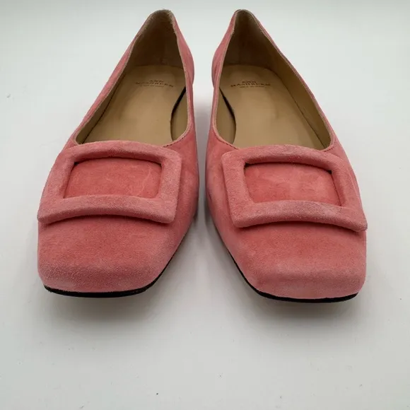 Ann Mashburn Buckle Flat Shoes Pink Size 39.5