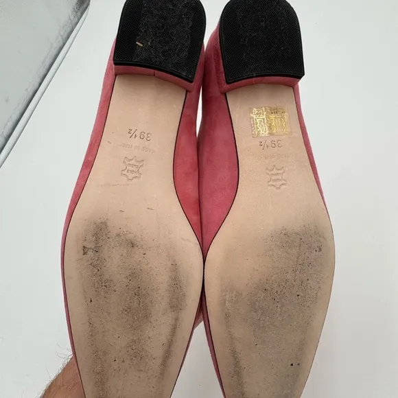 Ann Mashburn Buckle Flat Shoes Pink Size 39.5