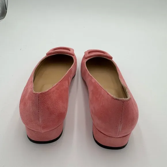 Ann Mashburn Buckle Flat Shoes Pink Size 39.5