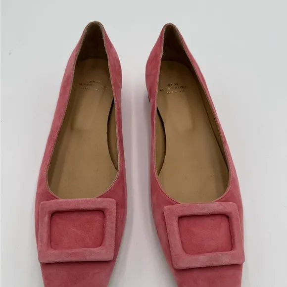 Ann Mashburn Buckle Flat Shoes Pink Size 39.5