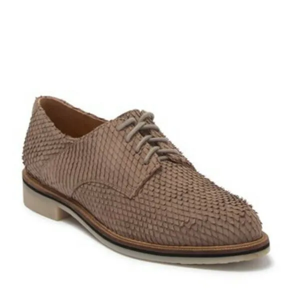 Anthropologie Seychelles taupe leather derby shoes size 10