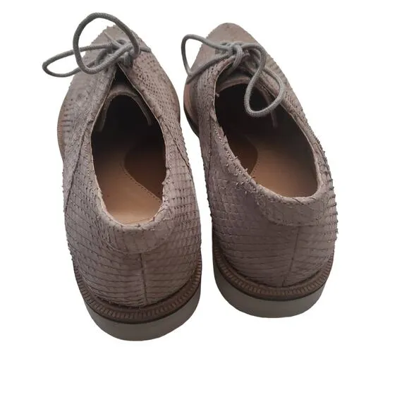 Anthropologie Seychelles taupe leather derby shoes size 10