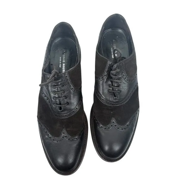 Antonio Maurizi Cap Toe Oxford Shoes Vibram Soles Brown Size 12
