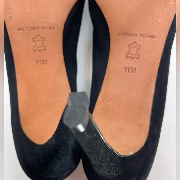 Antonio Melani Clarete Black Kidsuede Pointed Toe Pumps Size 11M