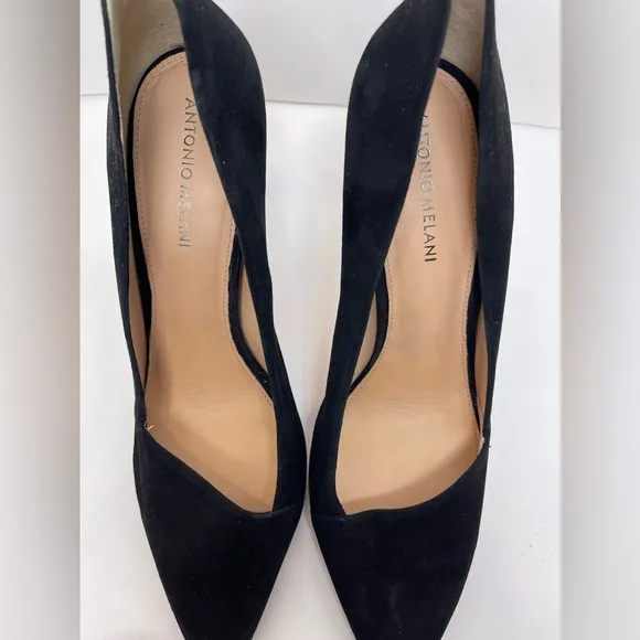 Antonio Melani Clarete Black Kidsuede Pointed Toe Pumps Size 11M