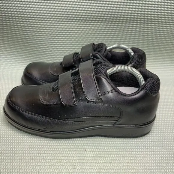 Apex 2 Hook And Loop Walker Diabetic Shoes Men’s Size 11 Black Leather