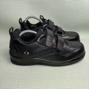 Apex 2 Hook And Loop Walker Diabetic Shoes Men’s Size 11 Black Leather